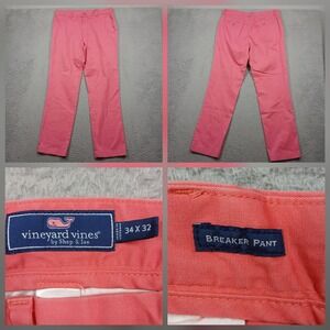 Vineyard Vines Breaker Pants Men's 34x32 Pink Slim Straight Chinos